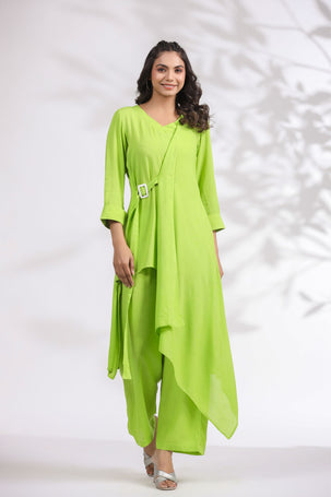 Lime Green High Low Co-ord Set