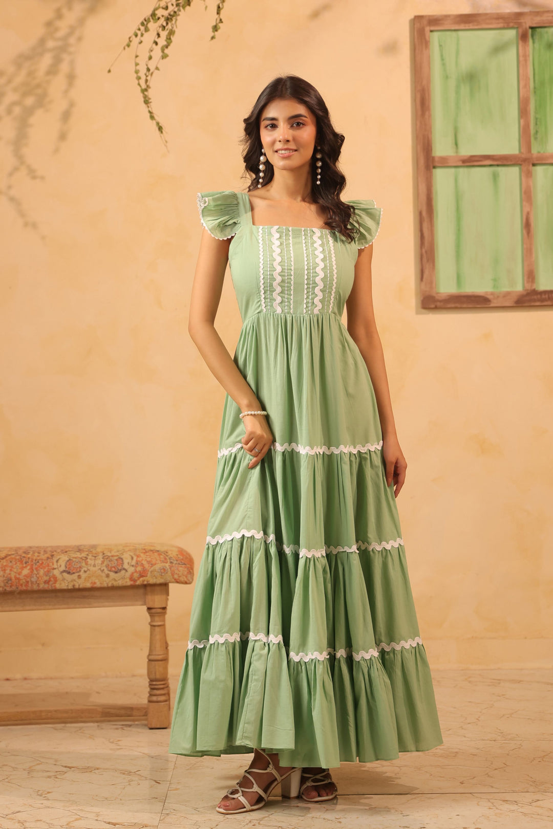 Mint Green Tiered Dress