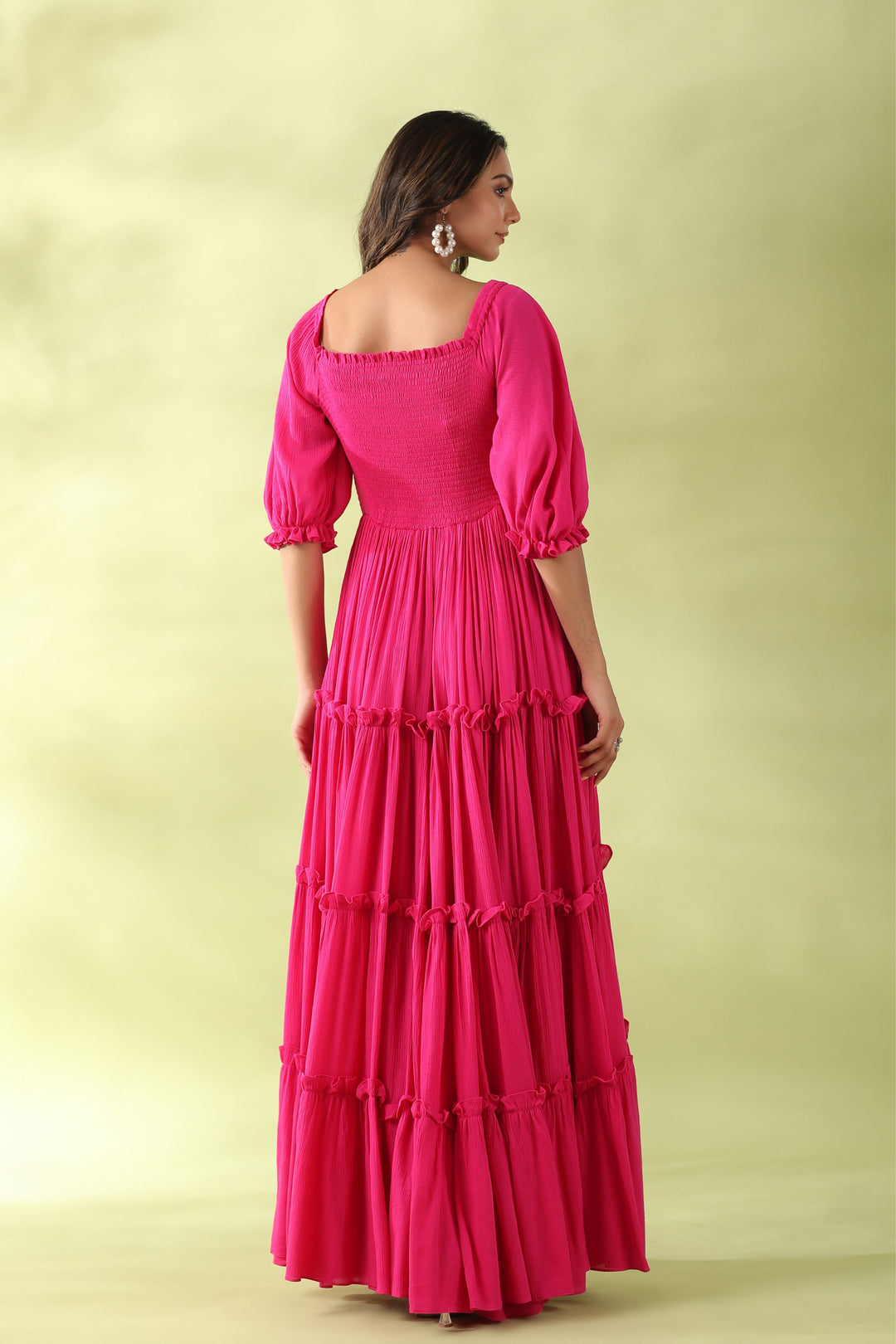 Electric Pink Flared Dress – Gillori