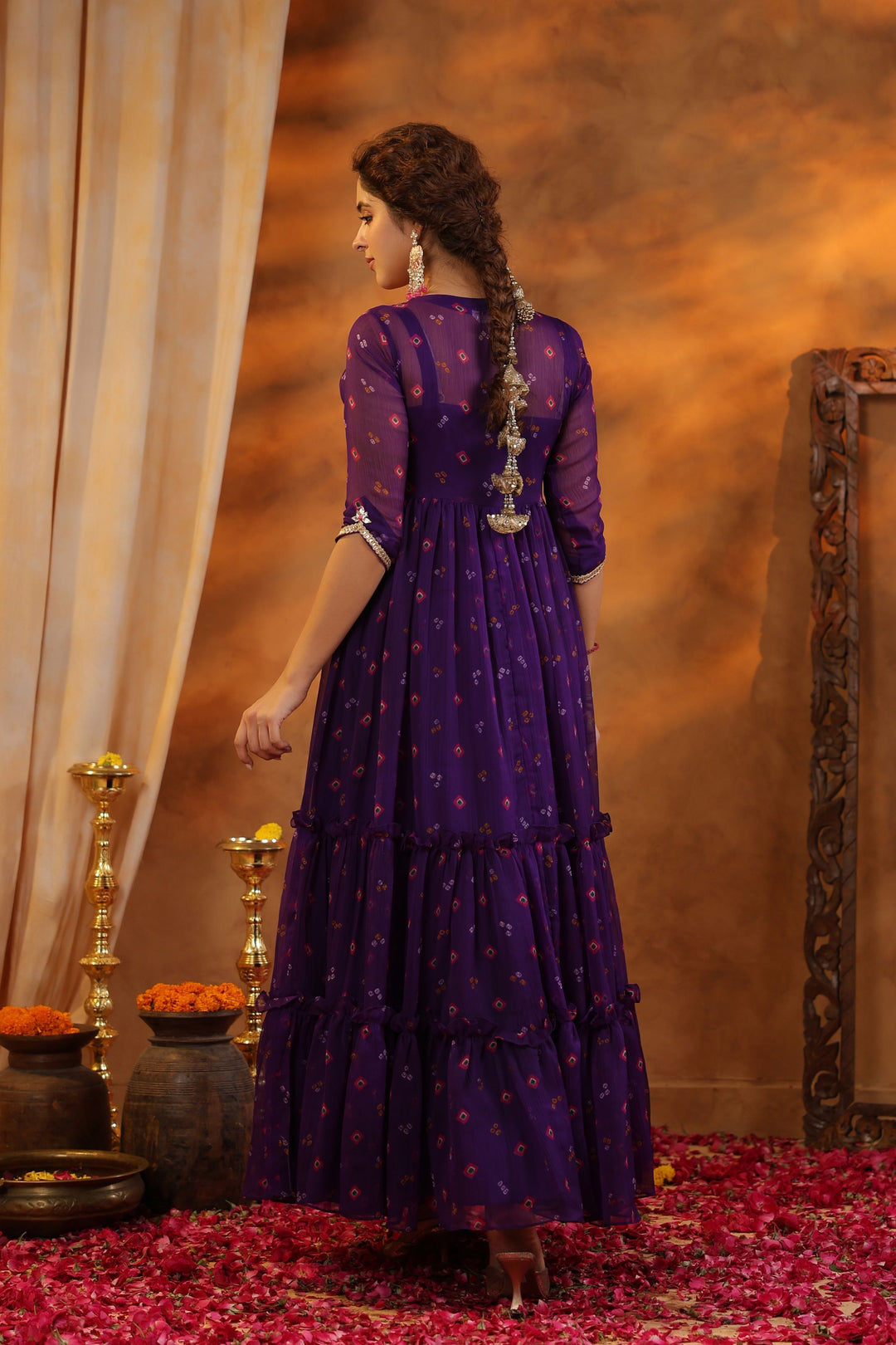 Stylish Harini Bandhani Long Dress Gillori Stylish Harini Bandhani Long Dress Gillori
