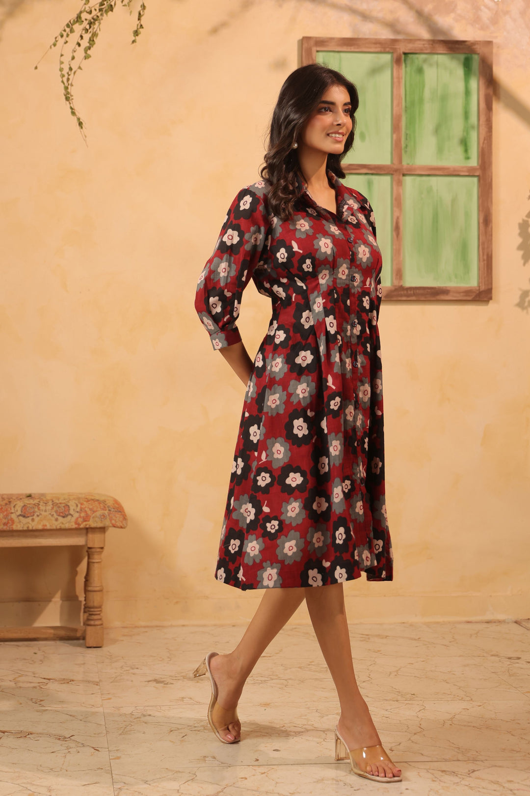 Pansy Knee Length A Line Dress