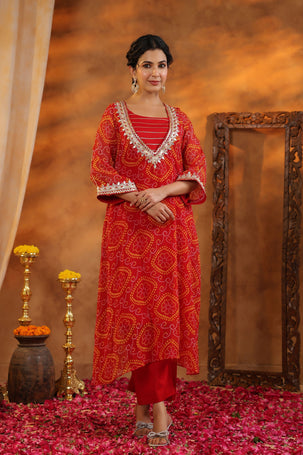 Aarna Bandhani Co Ord Set