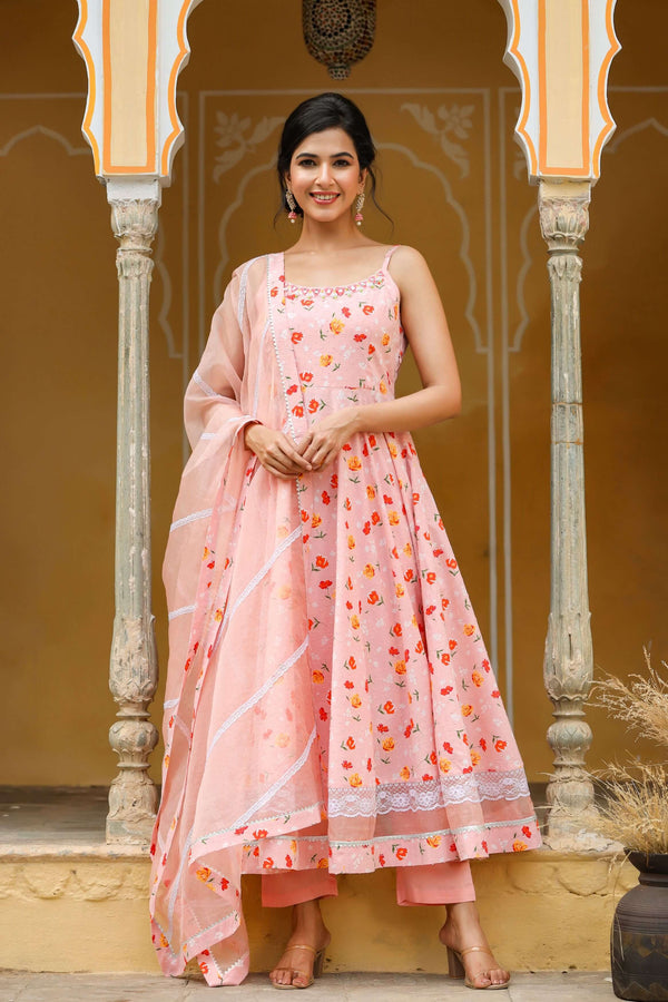 Berry Blush Suit Set with Dupatta