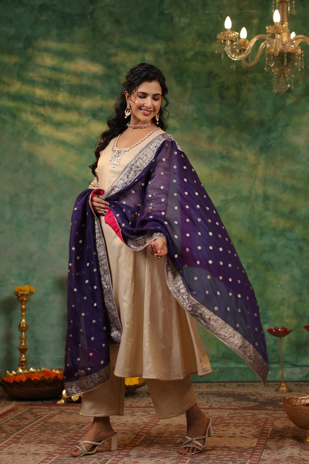 Lakshmi Tissue Chanderi Suit Set with Banarasi Dupatta