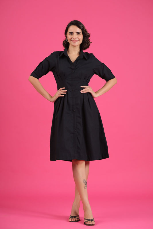 Sophisticated Chic Knee Length Black Dress Gillori Sophisticated Chic Knee Length Black Dress Gillori