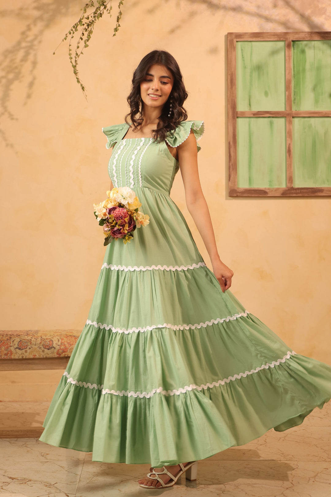 Mint Green Tiered Dress Gillori Mint Green Tiered Dress Gillori