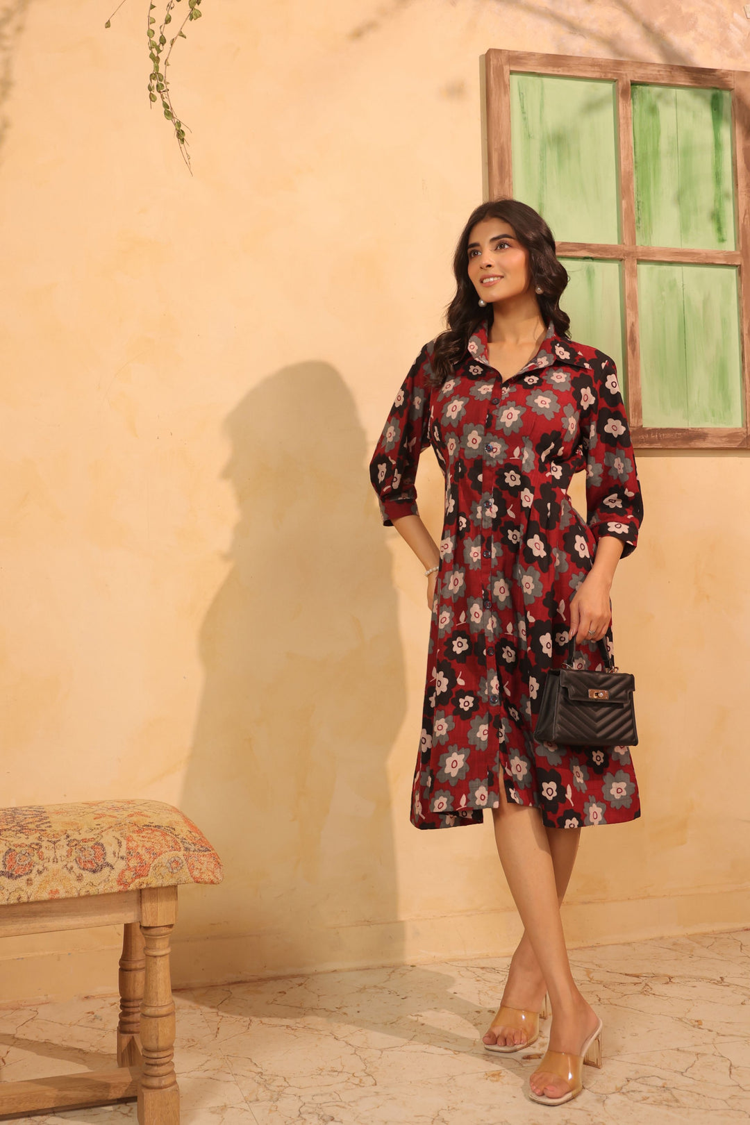 Pansy Knee Length A Line Dress