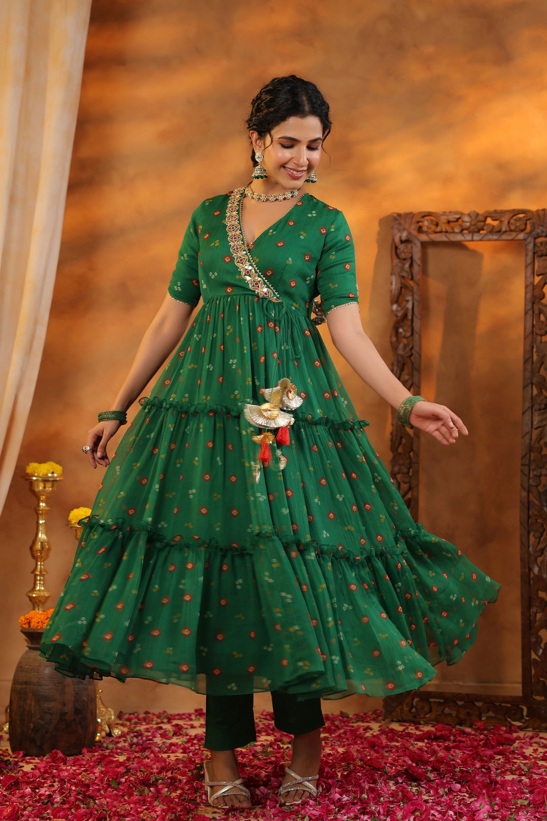 Padma Bandhani Flared Suit Set