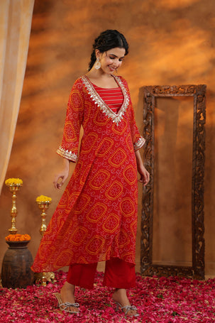 Aarna Bandhani Co Ord Set