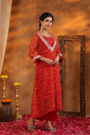 Aarna Bandhani Co Ord Set