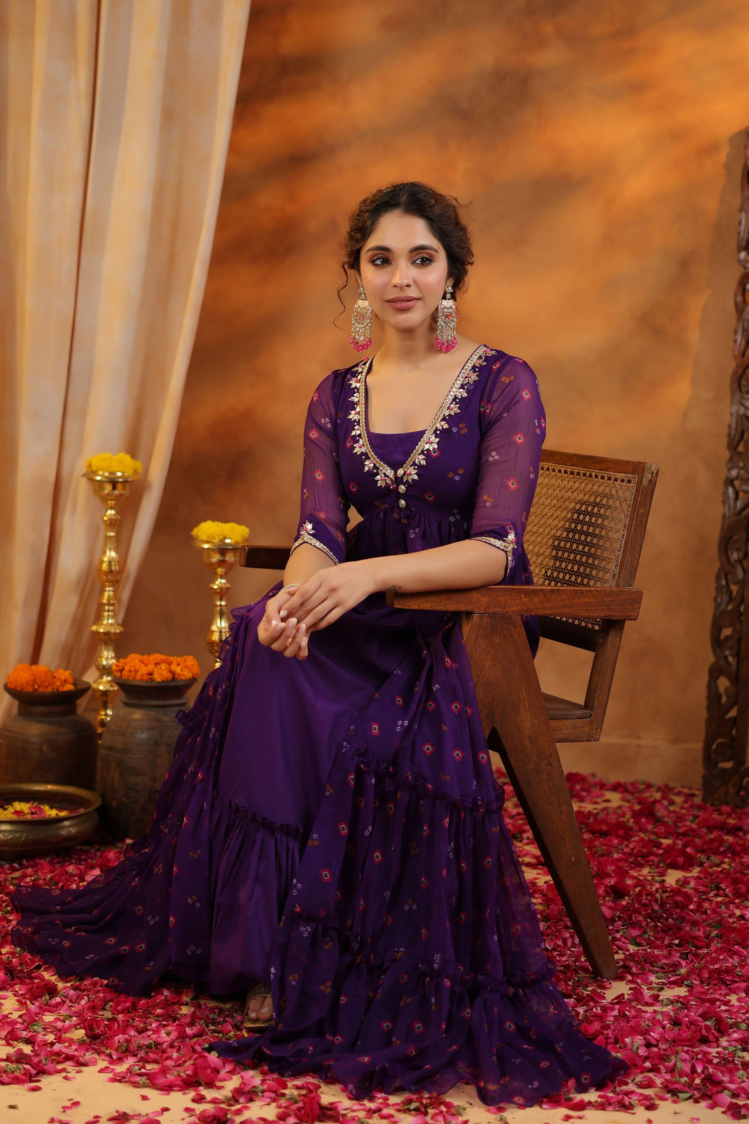 Stylish Harini Bandhani Long Dress Gillori Stylish Harini Bandhani Long Dress Gillori
