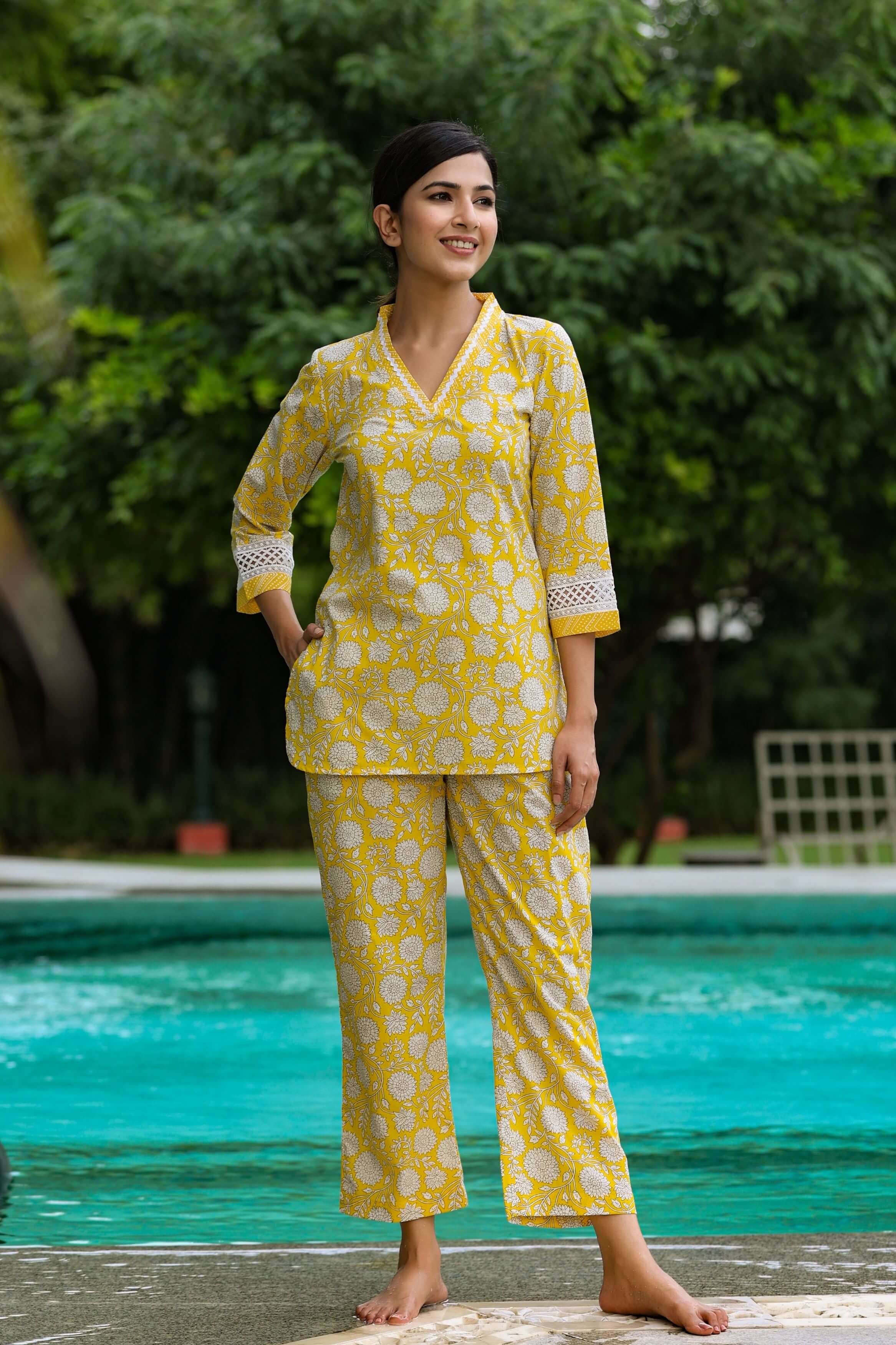 Cotton Loungewear Set For Women Gillori