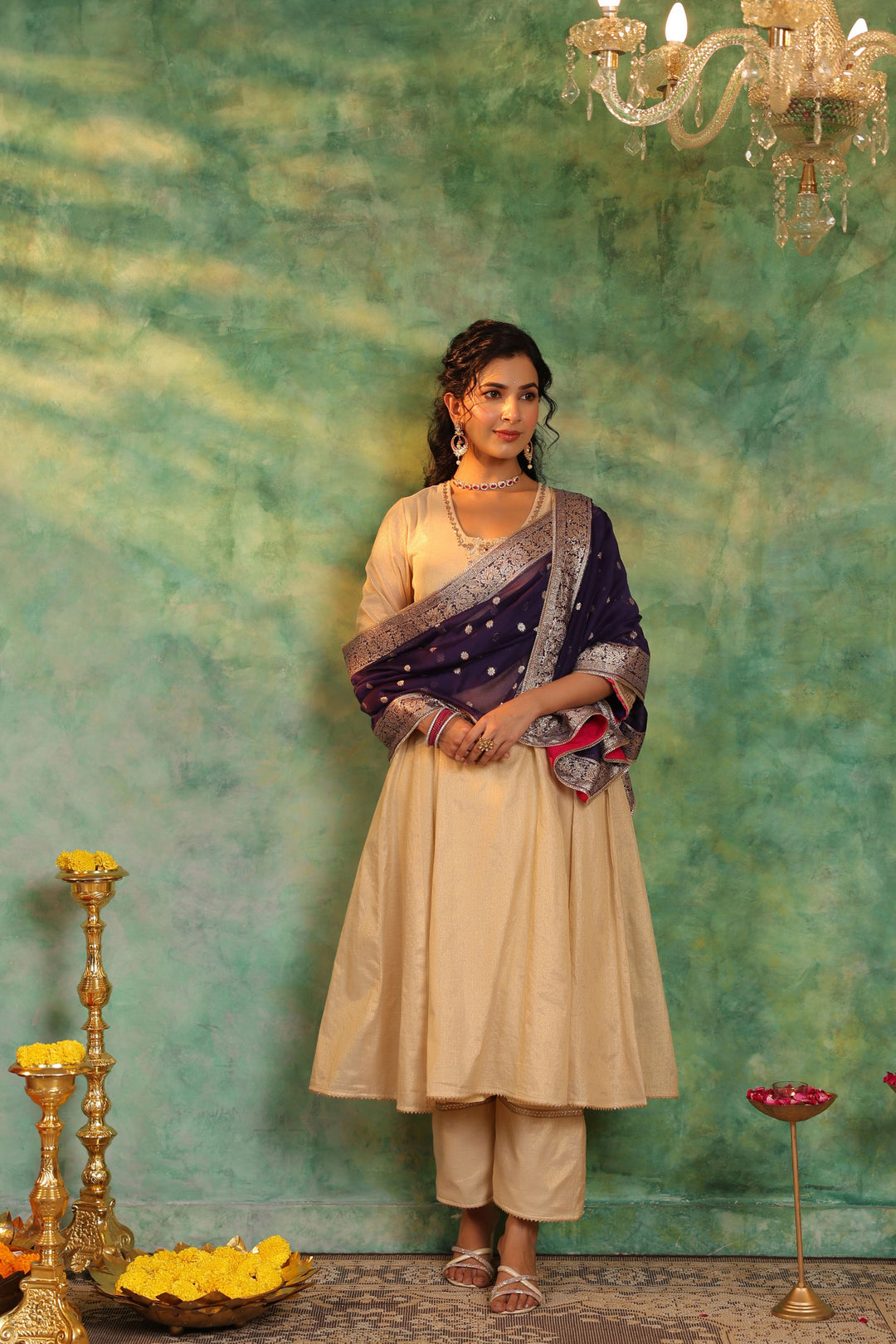 Lakshmi Tissue Chanderi Suit Set with Banarasi Dupatta