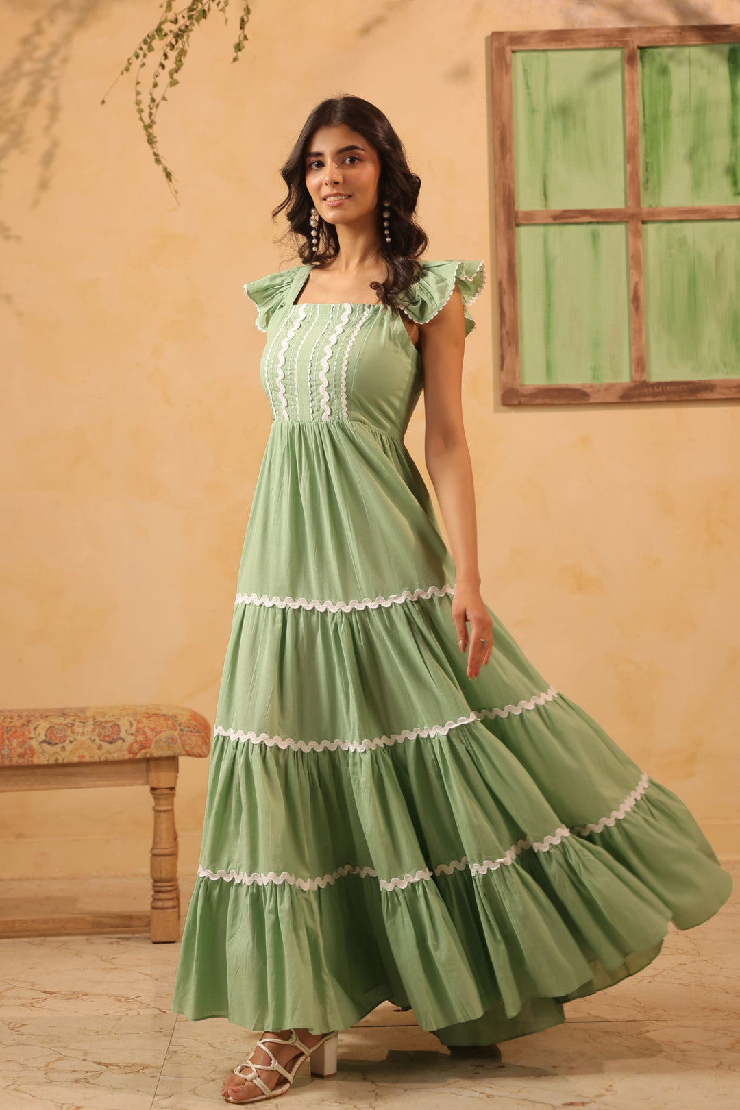 Mint Green Tiered Dress