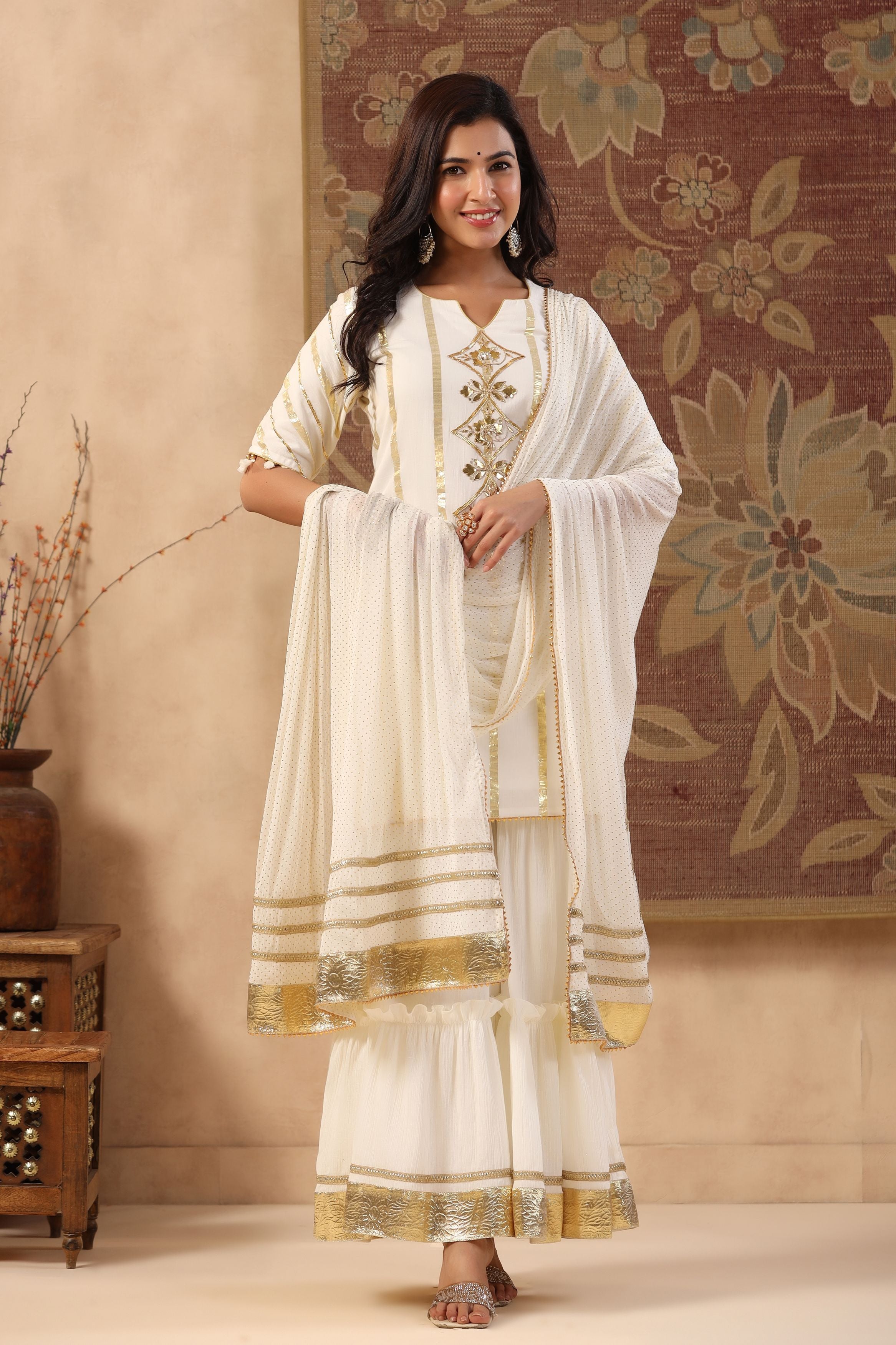 Buy Yellow Mellow Gotapatti Sharara Set online in India at Best Price |  Aachho – USA Aachho