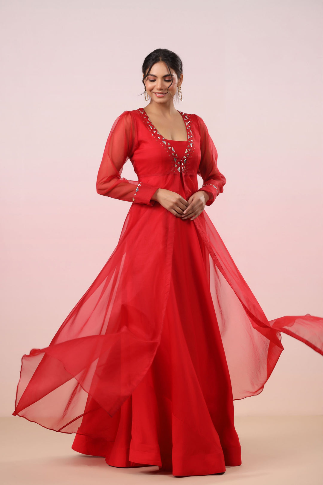 Valentine Red Floor Length Dress for Women Gillori Valentine Red Floor Length Dress for Women Gillori