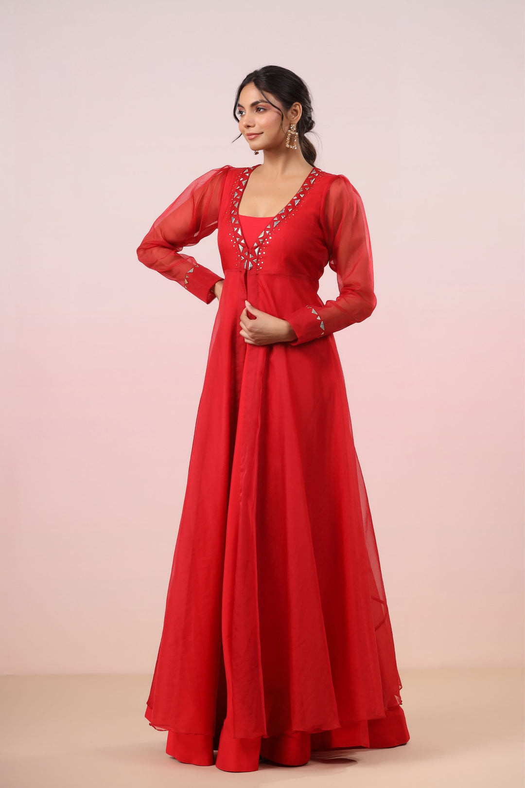 Valentine Red Floor Length Dress for Women Gillori Valentine Red Floor Length Dress for Women Gillori