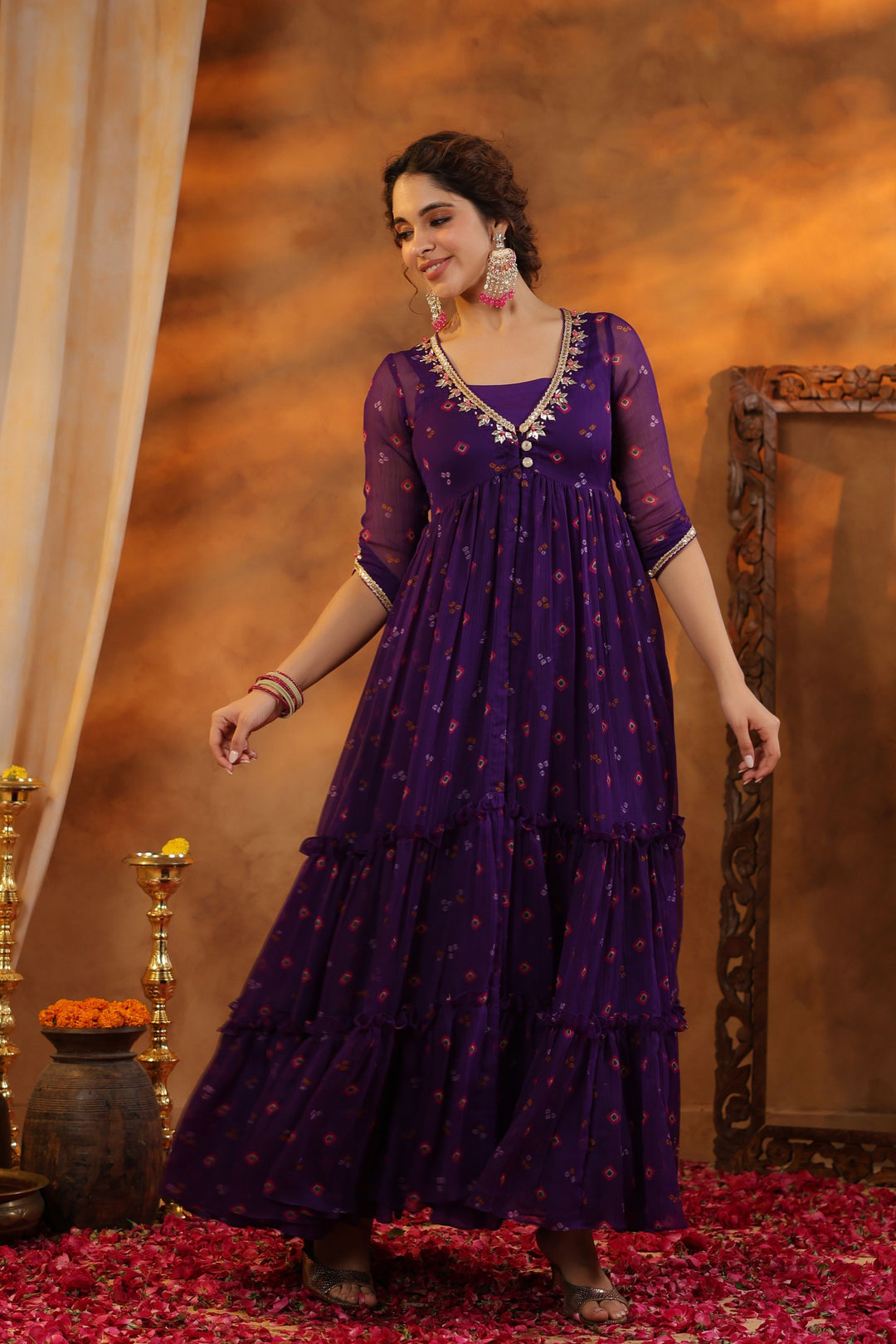 bandhani maxi dress Angrakha Story - Bandhani Maxi Dress