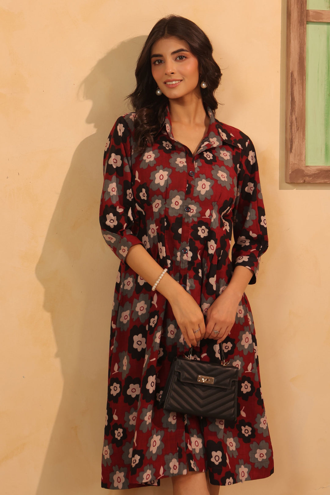 Pansy Knee Length A Line Dress