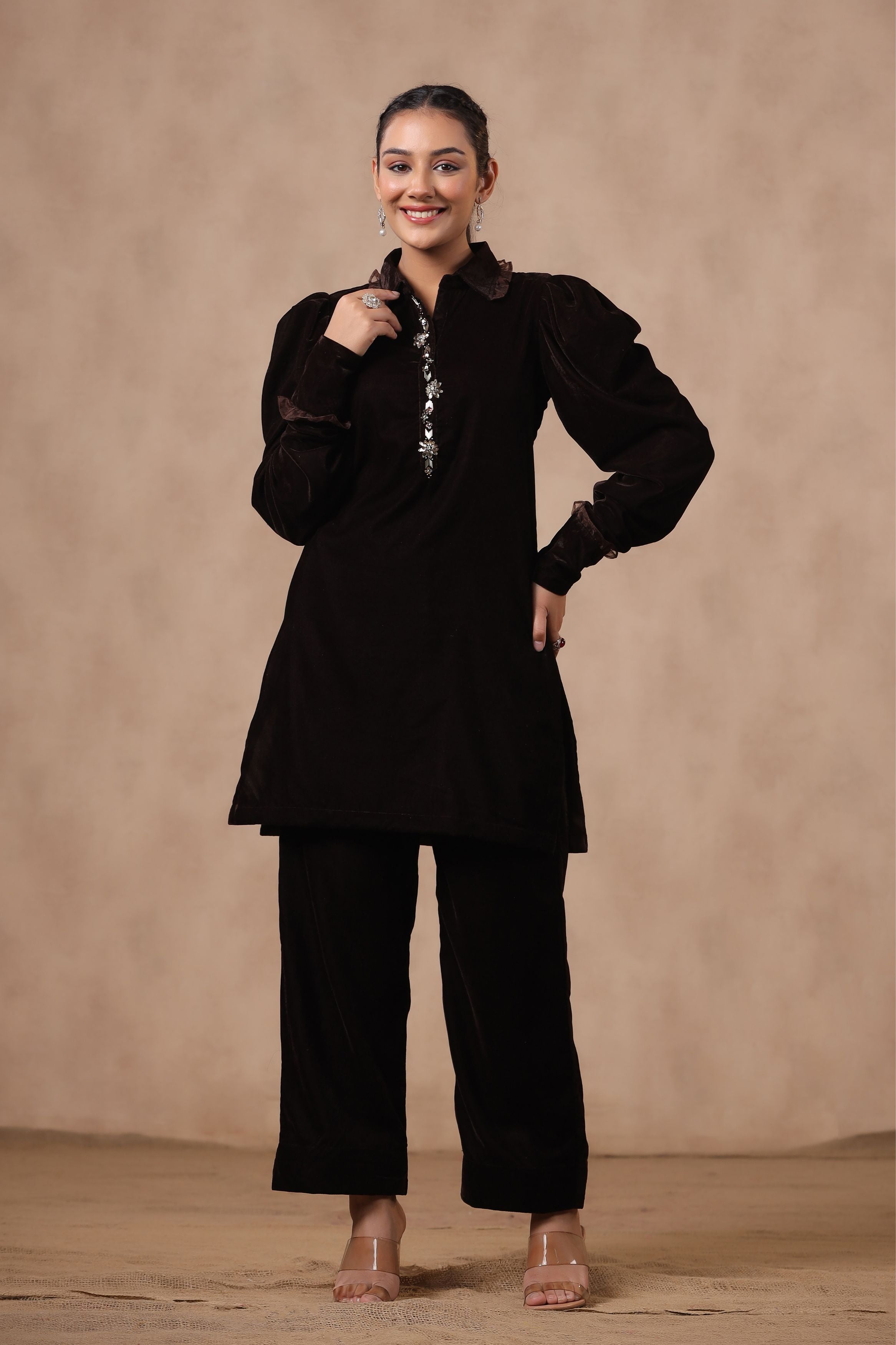 Velvet Brown Co-ord Set