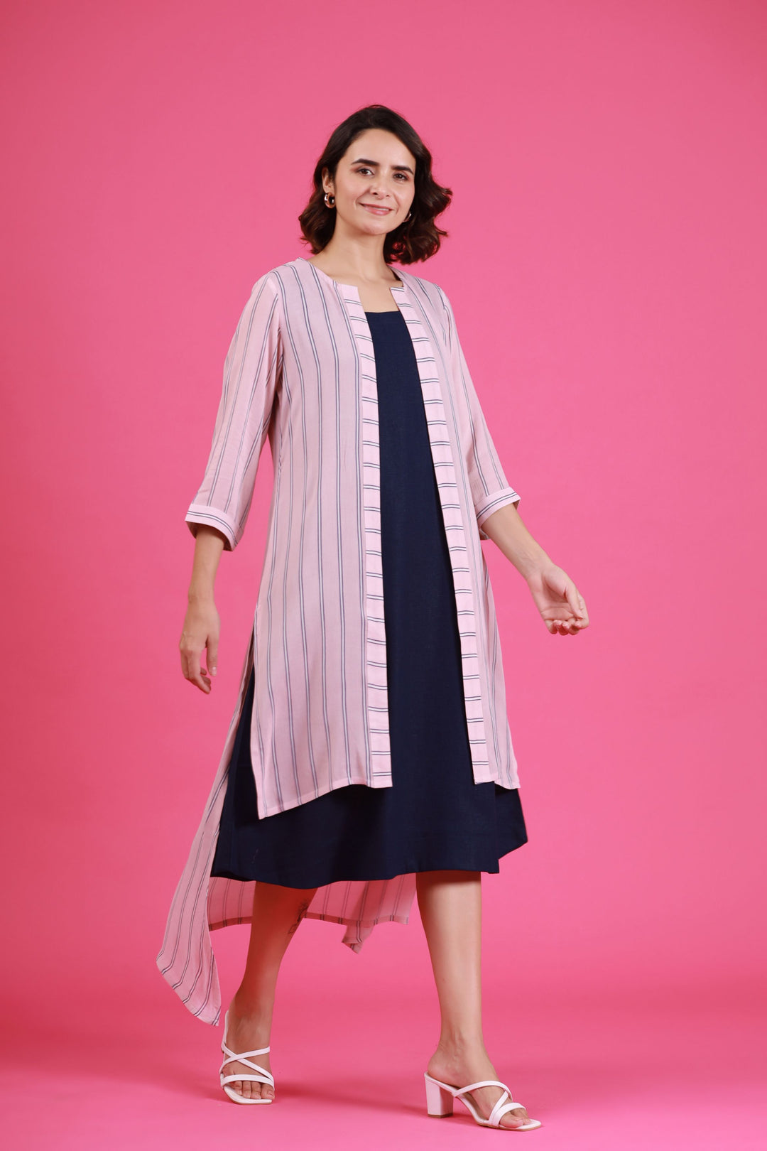 pink dress with shrug @Chloe Brown wears the Fits Everybody Tube Dress & Shrug in Neon Pink. #allpinkoutfit #pinkSKIMS #pinkdress