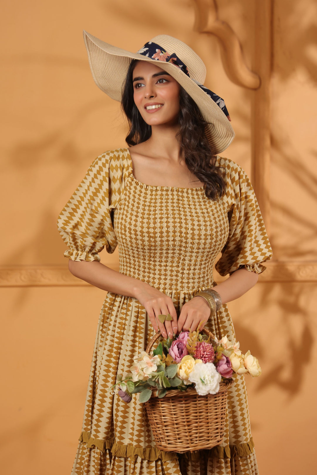 Bagru Block Printed Tiered dress