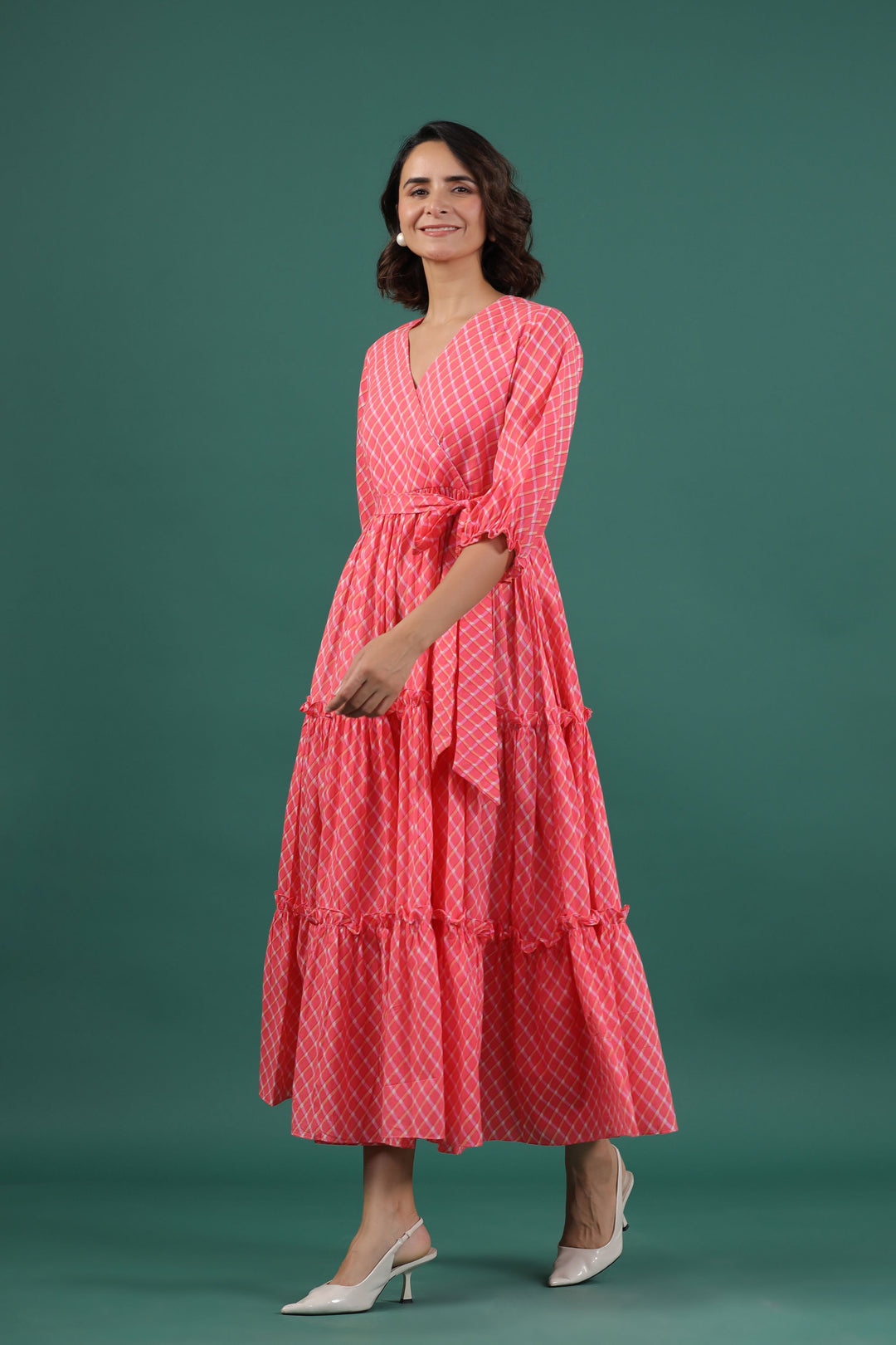 Comfortable Pink Ankle Length Cotton Dress Gillori Comfortable Pink Ankle Length Cotton Dress Gillori