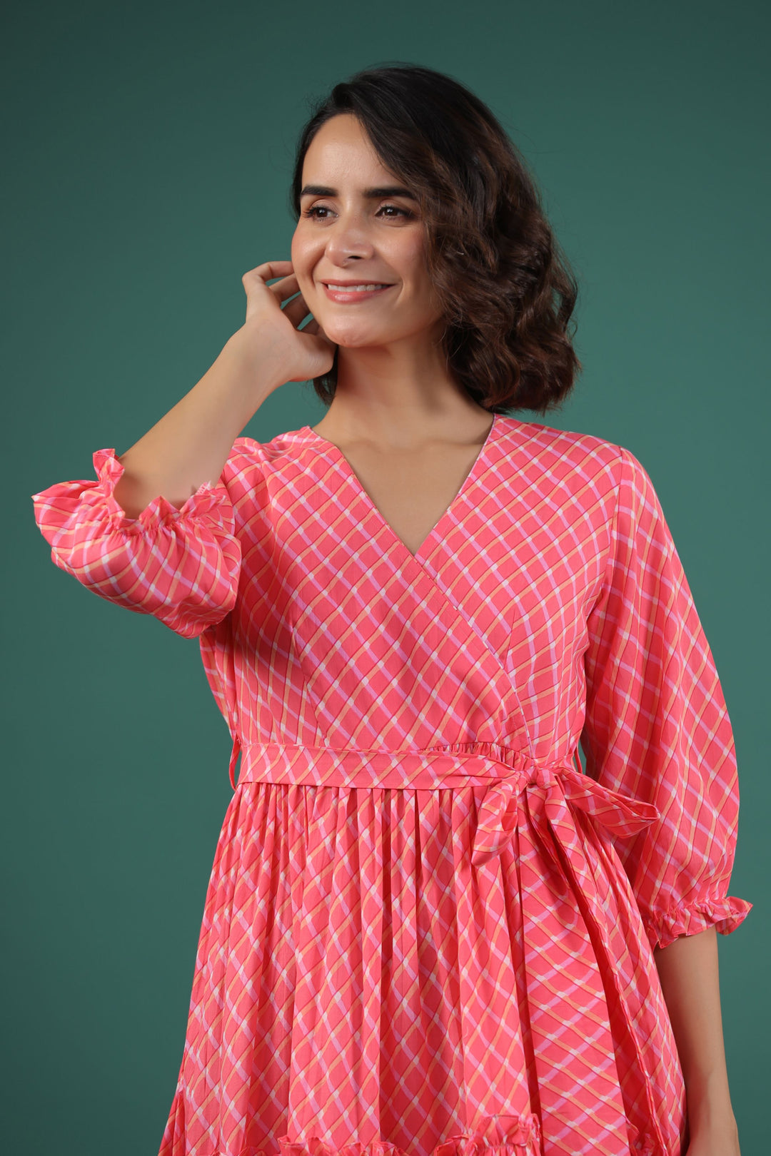 Comfortable Pink Ankle Length Cotton Dress Gillori Comfortable Pink Ankle Length Cotton Dress Gillori