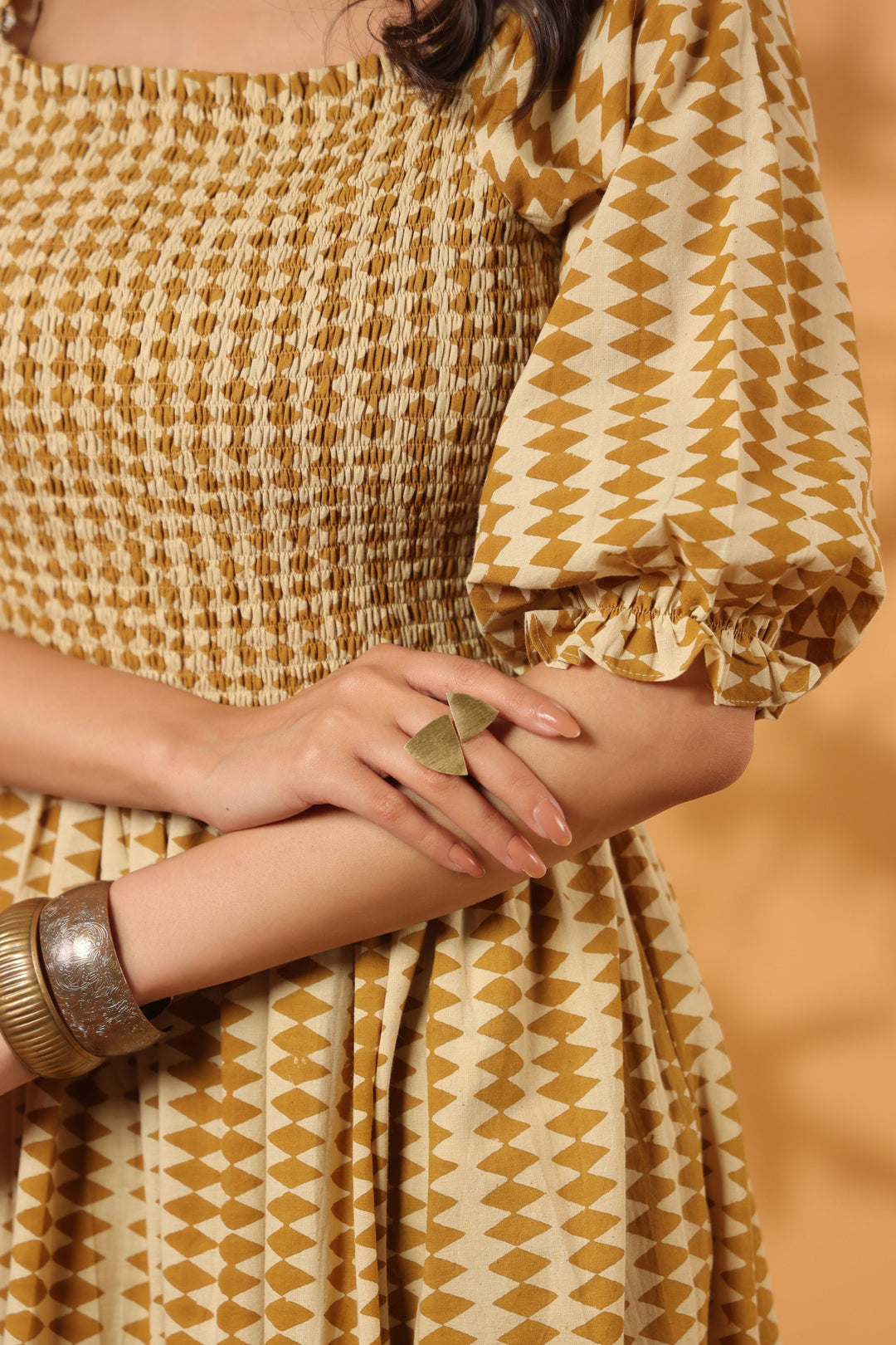 Bagru Block Printed Tiered dress