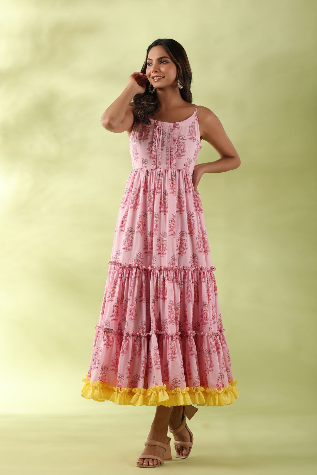 Spanish Pink Tiered Dress