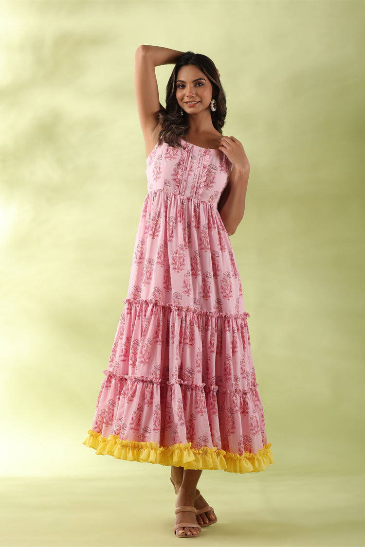 Spanish Pink Tiered Dress