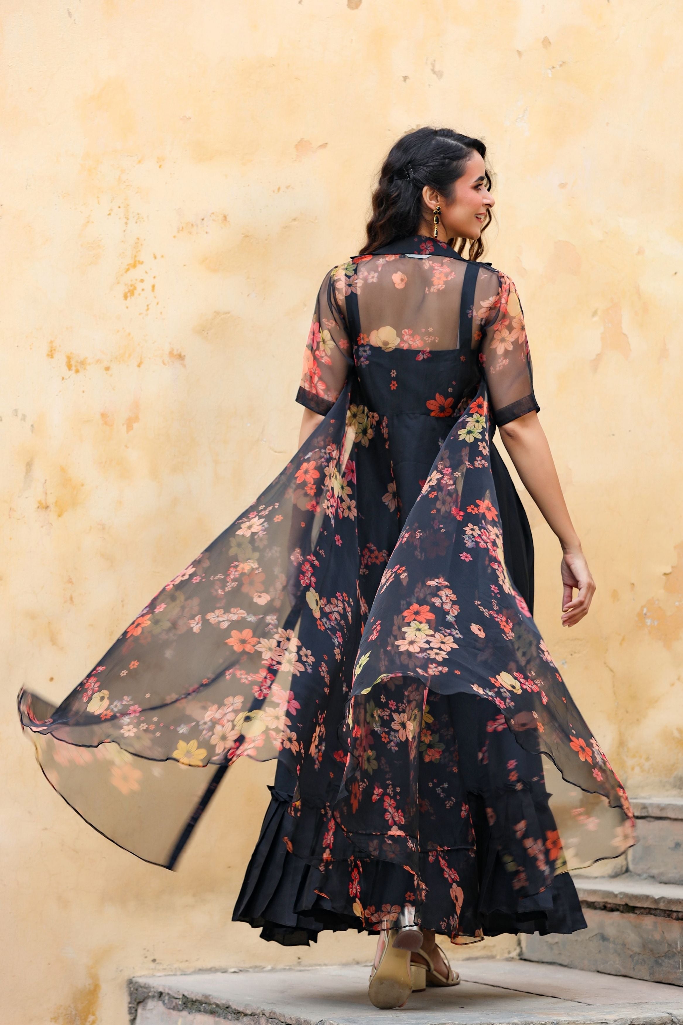Buy Pink Silk Organza Embroidery Floral Sweetheart Neck Roshan Gown For  Women by Sahil Kochhar Online at Aza Fashions.