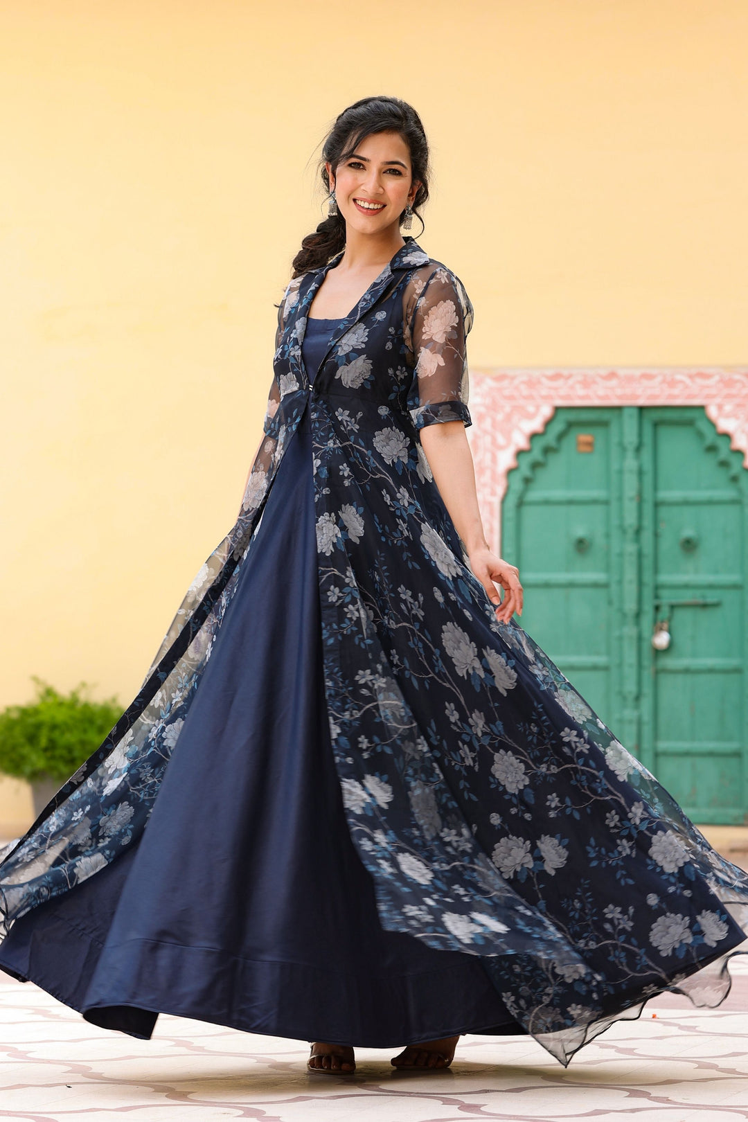 Blue Women Long Designer Dresses, Size: Free at Rs 1200/piece in