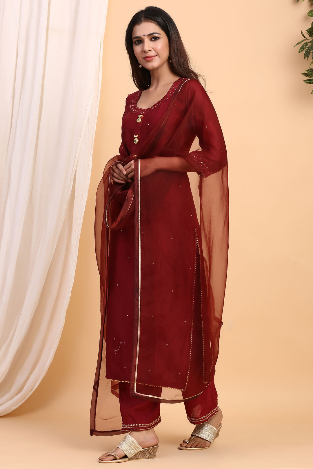 Gillori Chanderi Suit Set with Dupatta Festive