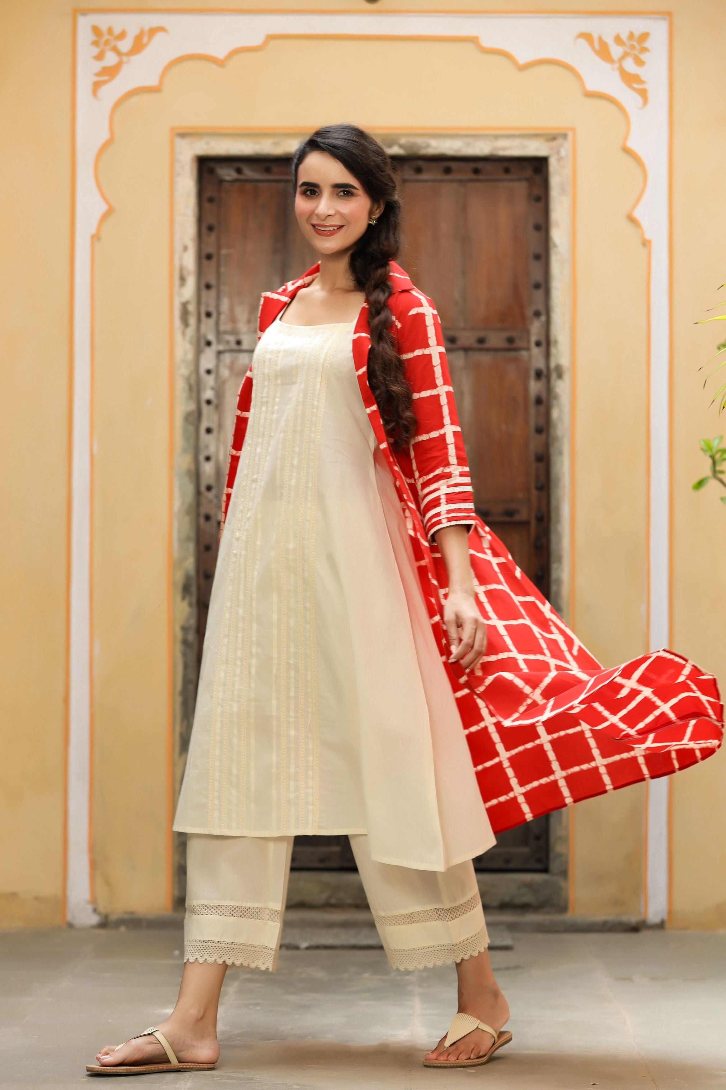 Printed Reversible Cotton Jacket for Women | JACKET-10-23-3 | Lable Rahul  Singh