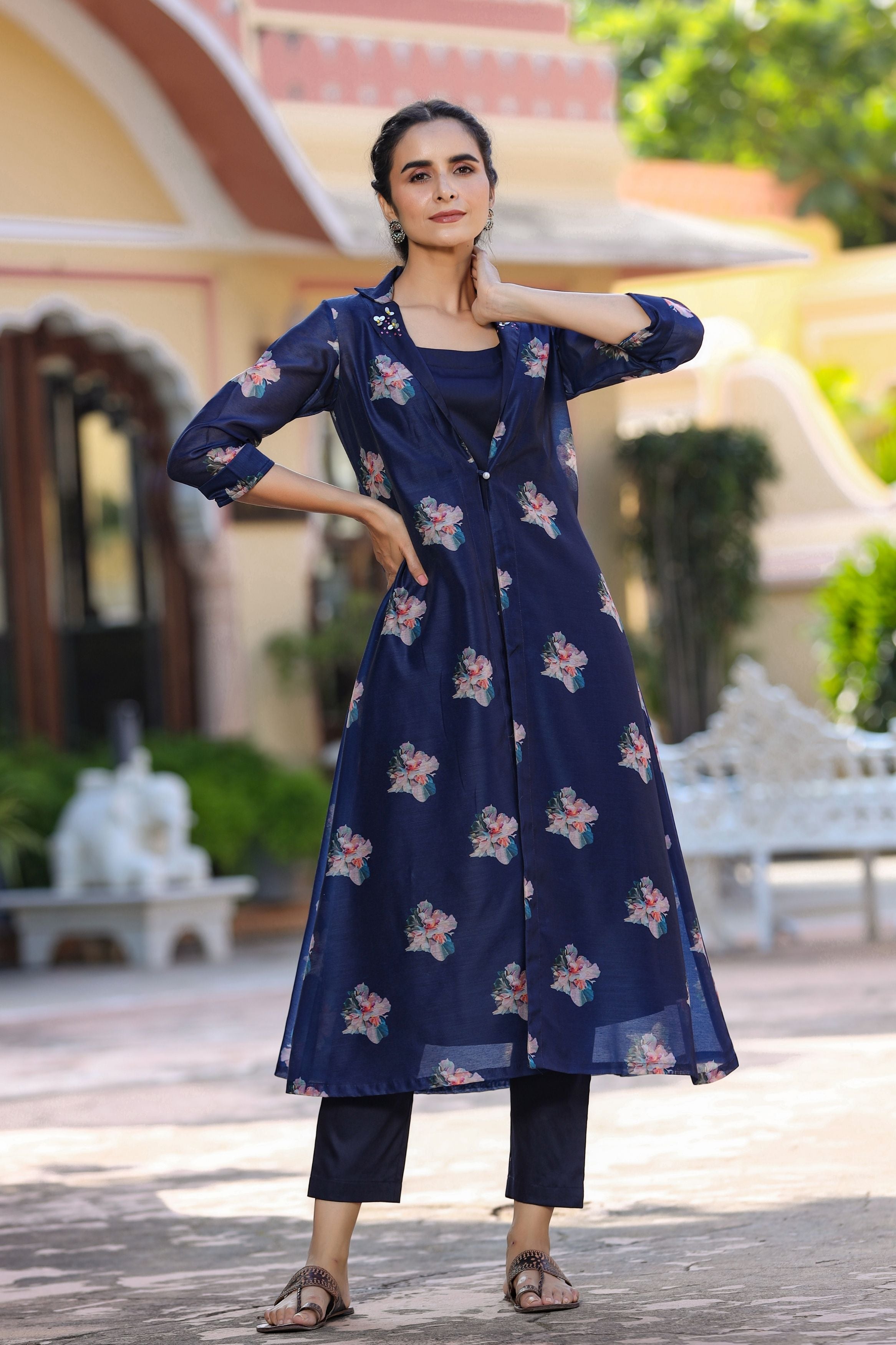 Elegant 3-piece Acetate Modest Abaya Set - Islamic Garb With Sash