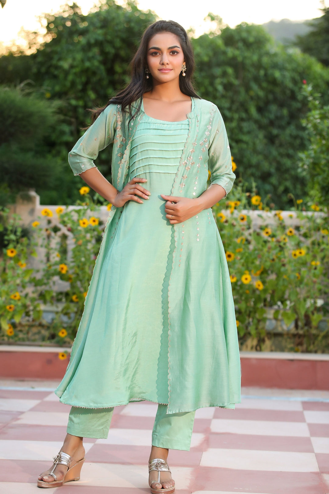 Long Jacket Party Wear Dress Get Three Piece Designer Dress With Jacket Gillori Long Jacket Party Wear Dress Get Three Piece Designer Dress With Jacket Gillori