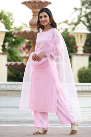 Gillori Pink Suit Set with Dupatta partywear