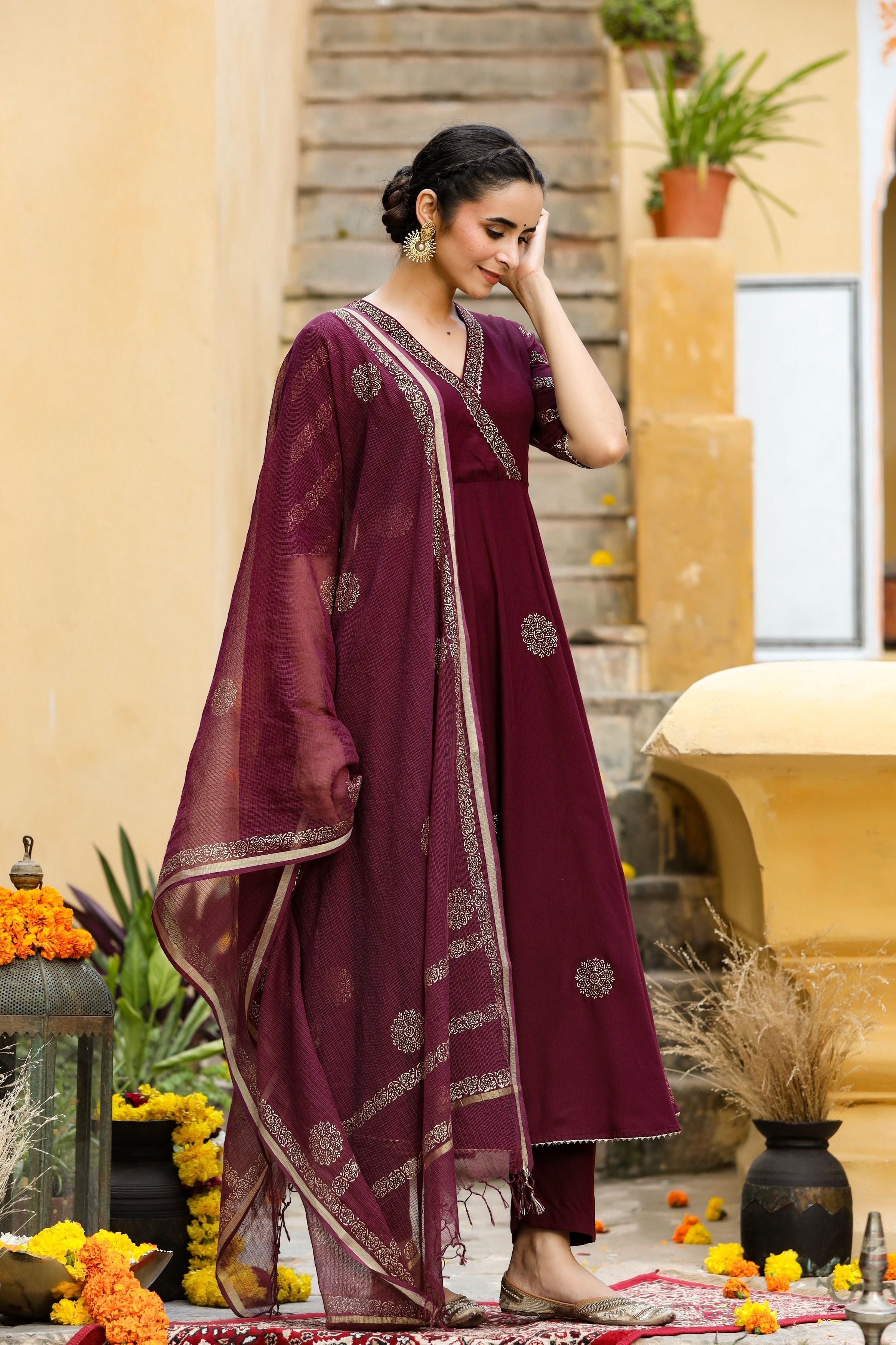 Wondrous Wine Color Net Chine Stitched Diamond Work Salwar Suit For Women  at Rs 2699 | Ladies Salwar Suits | ID: 2850461319612