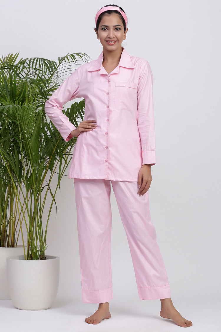 Blush Pink night suit for women cotton