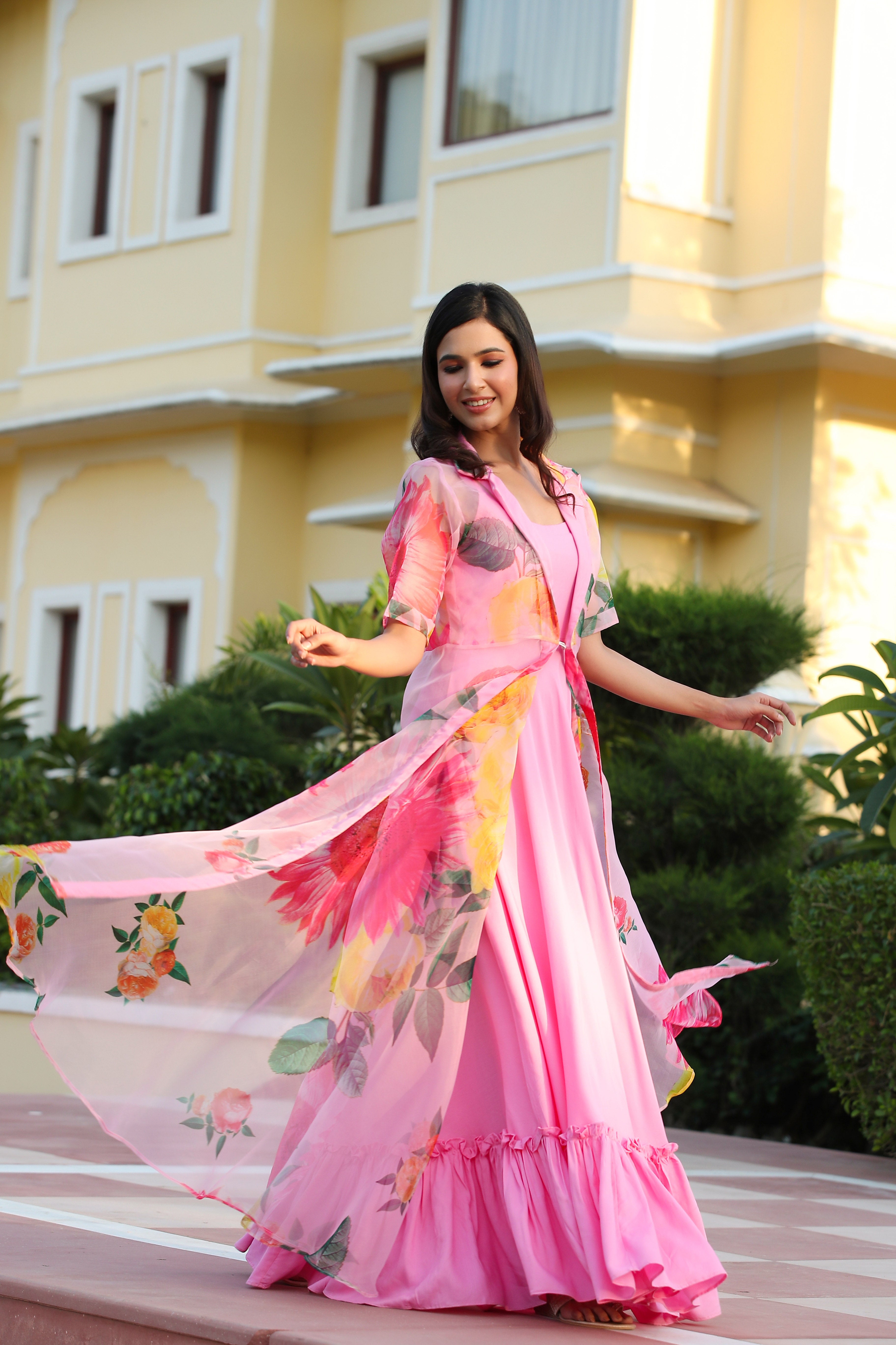 Buy online Party Wear Gown Baby Pink Colour from ethnic wear for Women by  Vishesh Creation for ₹14500 at 17% off | 2024 Limeroad.com